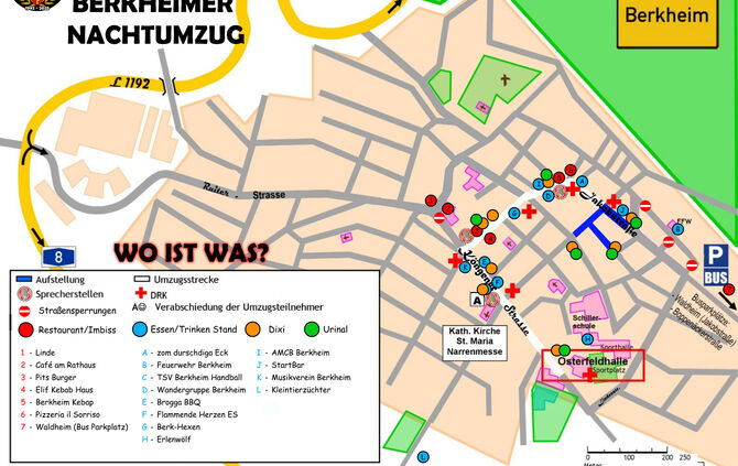 Der Standplan für den 11. Berkheimer Nachtumzug.