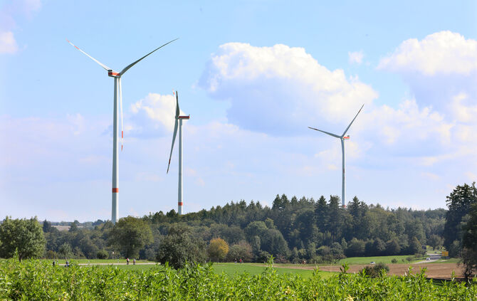 Windräder Goldboden Windrad Windkraft Symbol Symbolfoto