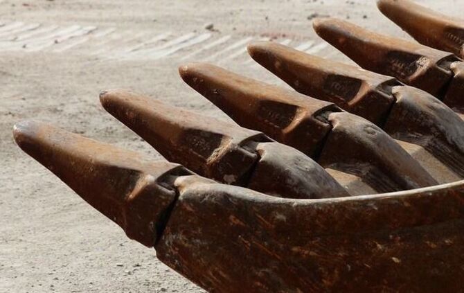 Bagger Baustelle Baggerschaufel Symbol Symbolbild Symbolfoto