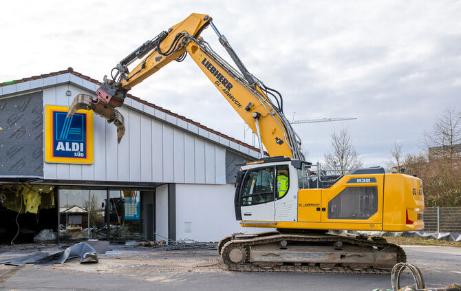 Abbruch ALDI Leutenbach, 10.03.2025.