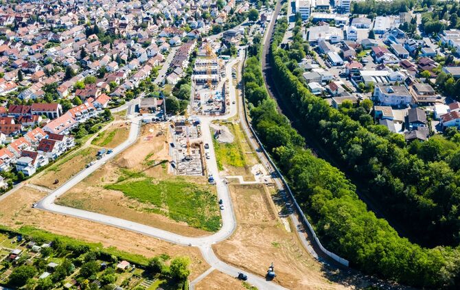 Luftbild vom Neubaugebiet Heiße Klinge, Schwaikheim, 02.06.2020.