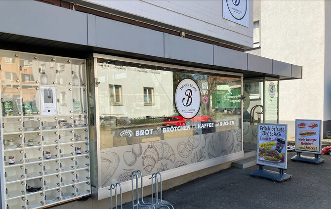 Die Bäckerei Böhm in der Quellenstraße in Beinstein am vorletzten Öffnungstag, Freitag, 28. März.