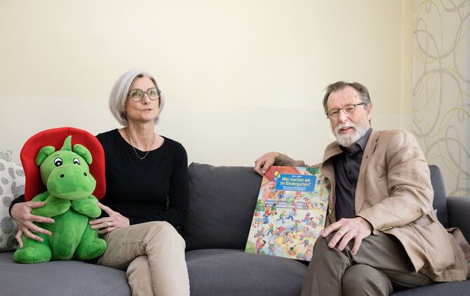Gaby Hammer (Bereichsleitung) und Heinz Franke - neues, landesweit einzigartiges Hospizkonzept, Backnang, 01.04.2025.
