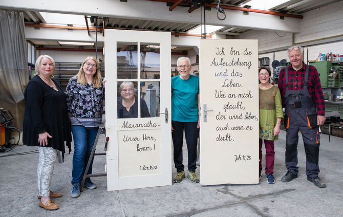 Türen für den Auferstehungsweg auf dem Alten Friedhof Korb, 11.04.2025.