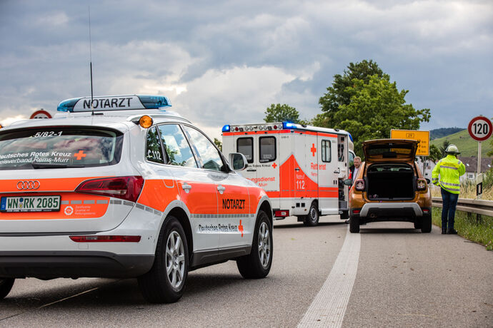Schwerer Unfal, B29, Remshalden-Geradstetten Richtung Stuttgart, 07.06.2020.