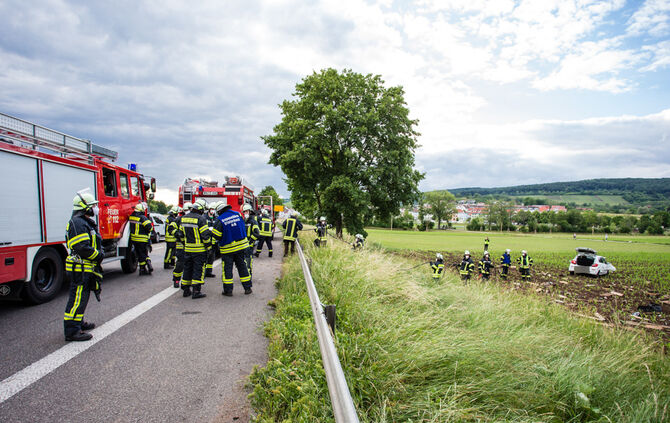 Schwerer Unfal, B29, Remshalden-Geradstetten Richtung Stuttgart, 07.06.2020.