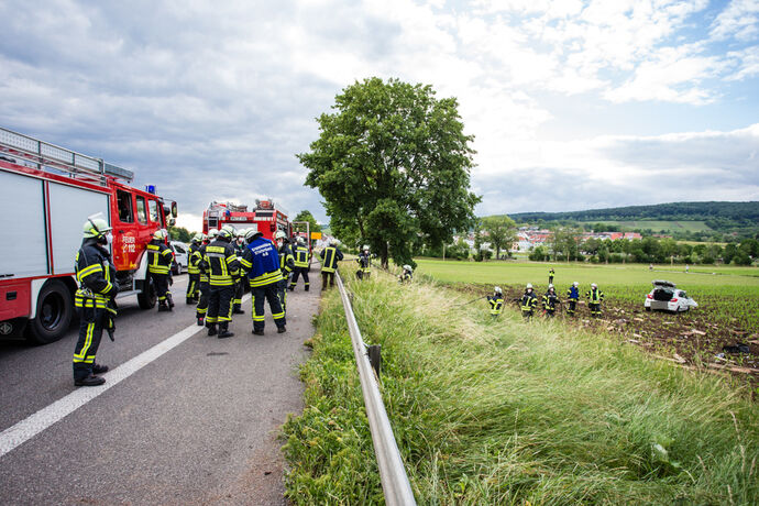 Schwerer Unfal, B29, Remshalden-Geradstetten Richtung Stuttgart, 07.06.2020.
