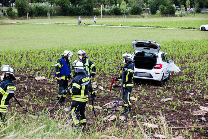 Schwerer Unfal, B29, Remshalden-Geradstetten Richtung Stuttgart, 07.06.2020.