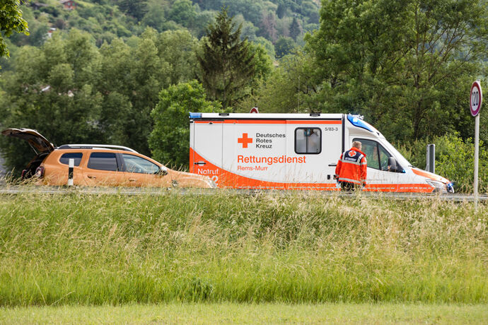Schwerer Unfal, B29, Remshalden-Geradstetten Richtung Stuttgart, 07.06.2020.