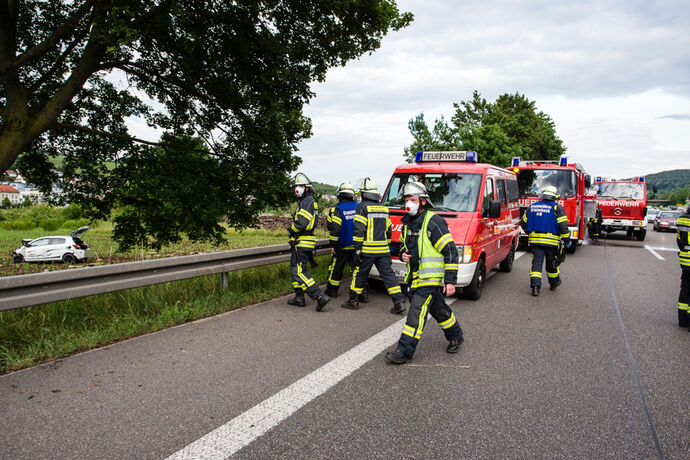 Schwerer Unfal, B29, Remshalden-Geradstetten Richtung Stuttgart, 07.06.2020.