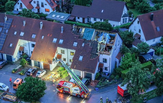 Nach dem Unwetter in Baden-Württemberg - Donaustetten