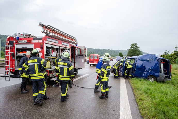 Schwerer Unfal, B29, AS Winterbach Richtung Stuttgart, 14.06.2020.