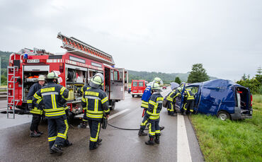 Schwerer Unfal, B29, AS Winterbach Richtung Stuttgart, 14.06.2020.