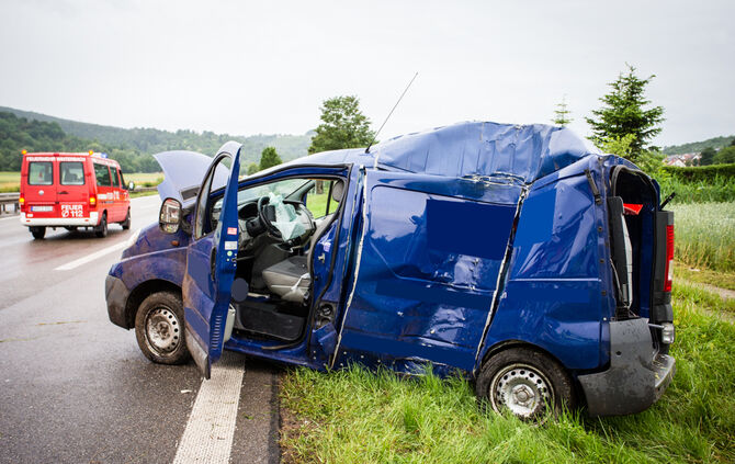 Schwerer Unfall, B29, AS Winterbach Richtung Stuttgart, 14.06.2020.