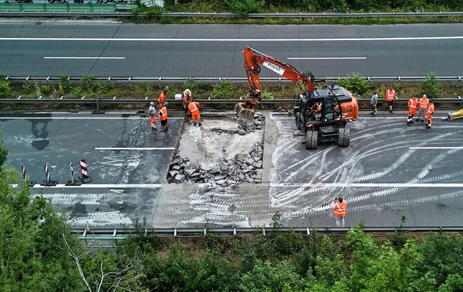 Hitze in Deutschland - Hitzeschäden auf der A5