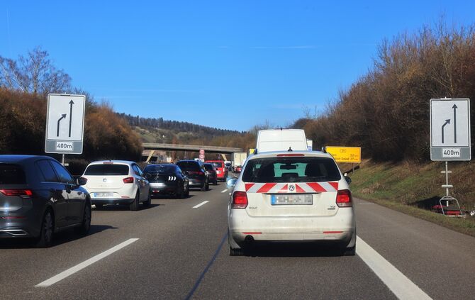 Stau und Bau auf der B29