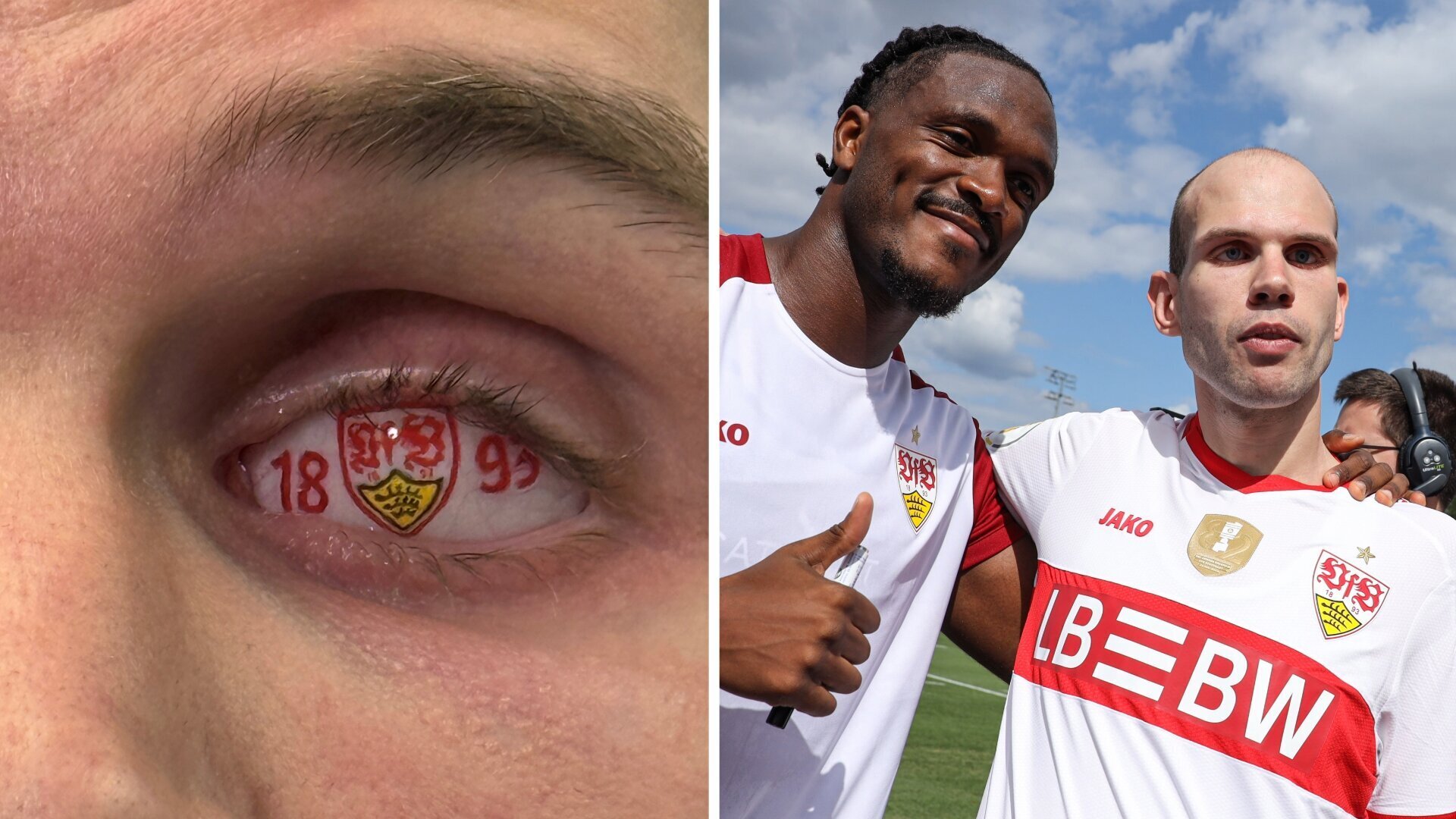 The VfB crest immortalized in his eye: Patrick Beres and his special ...