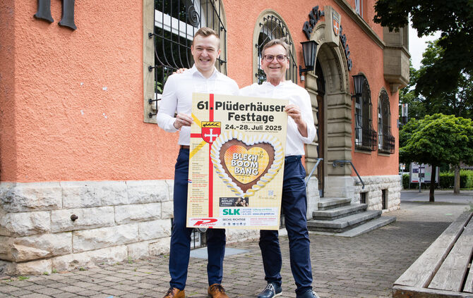 Am 24. Juli beginnen die Plüderhäuser Festtage - Vorstellung was dieses Jahr geboten ist, Bürgermeister Benjamin Treiber und Har