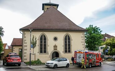 Kernen-Stetten: Starkregenschauer setzt Kirche unter Wasser