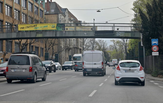 Stuttgarter Straßenverkehr Cityring Neckartor, Stuttgart, Stau, Autos
