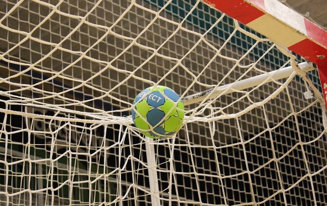 Handball Sport Ball Tor Handballtor Symbolfoto Symbol Symbolbild