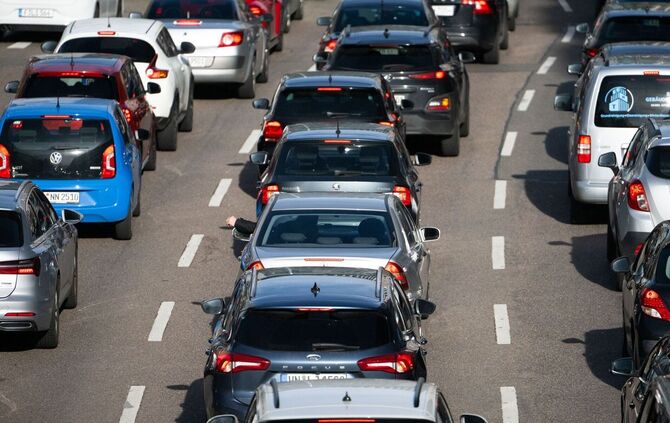 Stau auf der Autobahn