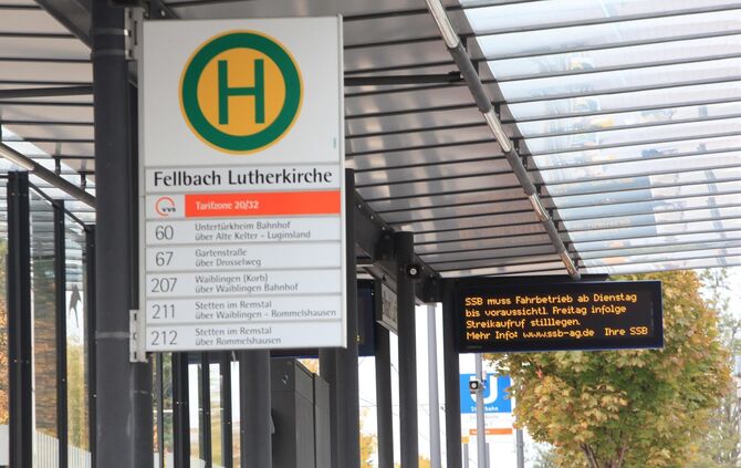 SSB Strassenbahn Bus Streik Fellbach VVS