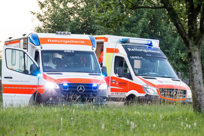 Auto gegen Baum, drei Verletzte, Keletrstr., Aspach-Allmersbach am Weinberg, 27.06.2020.
