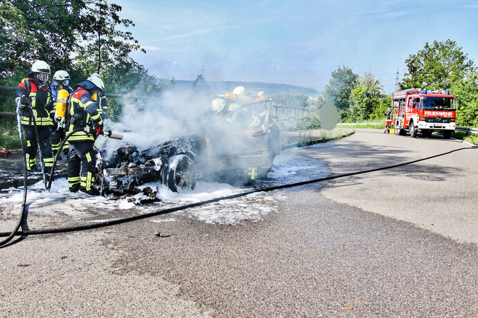 Autobrand, Im Riebeisen, Korb, 27.06.2020., 27.06.2020.