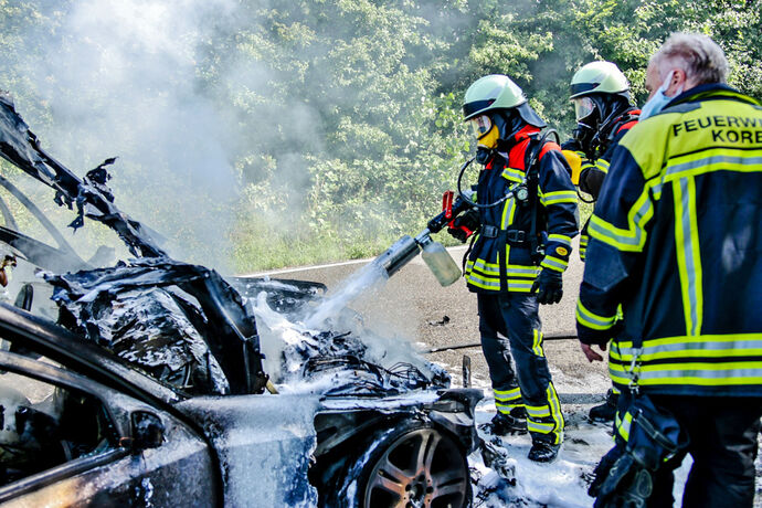 Autobrand, Im Riebeisen, Korb, 27.06.2020., 27.06.2020.