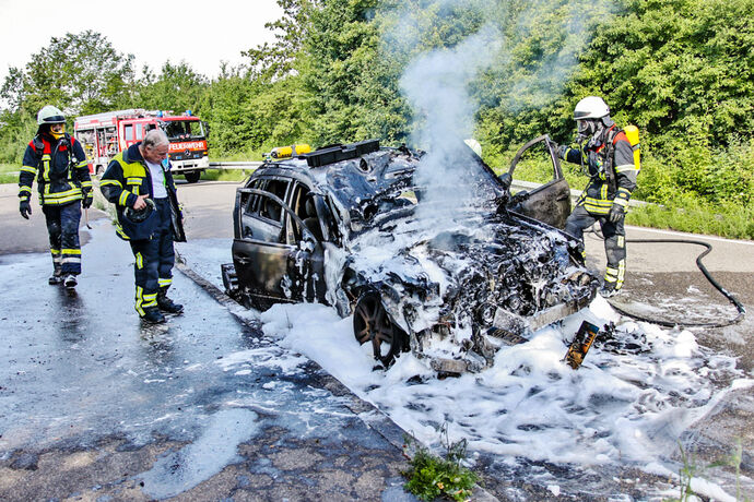 Autobrand, Im Riebeisen, Korb, 27.06.2020., 27.06.2020.