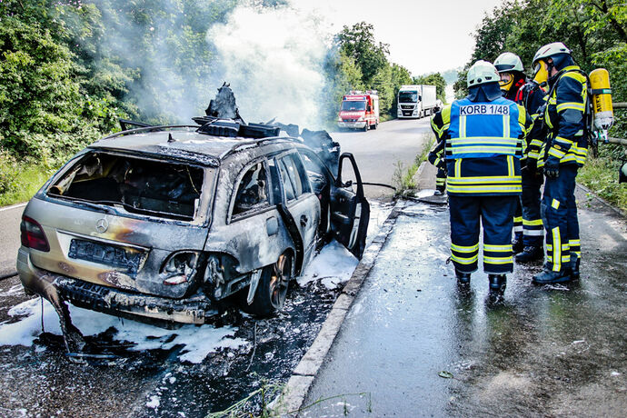 Autobrand, Im Riebeisen, Korb, 27.06.2020., 27.06.2020.