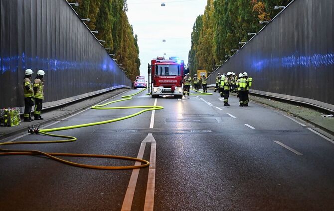 Fellbach Brand Einsatz Stadttunnel