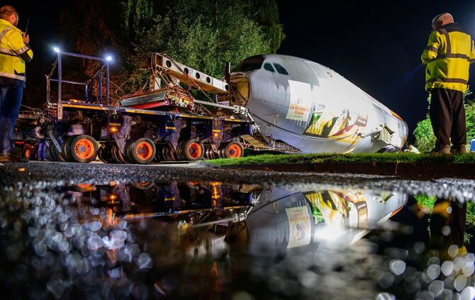 Ankunft Airbus A310 am Serengeti-Park