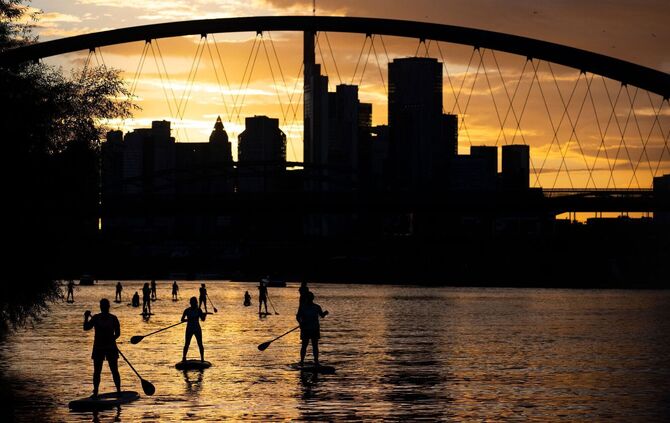 Stand-Up-Paddling auf dem Main