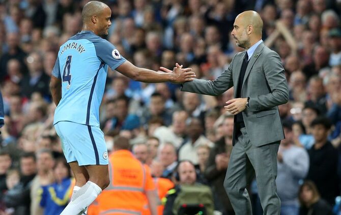 Vincent Kompany und Pep Guardiola