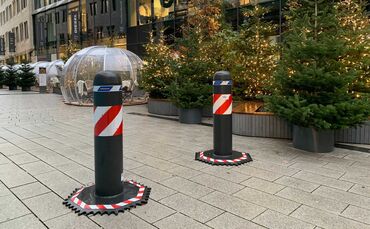 Mobile Poller sorgen beim Stuttgarter Weihnachtsmarkt unter anderem für die Sicherheit der Gäste.