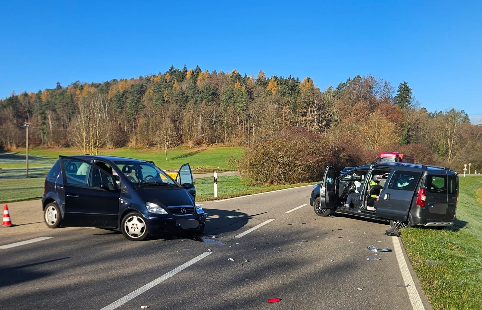 Unfall auf der Kreisstraße zwischen Schorndorf und Berglen: Straße ...
