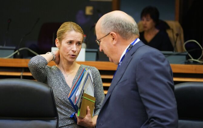 EU-Chefdiplomatin Kallas und Verteidigungskommissar Kubilius