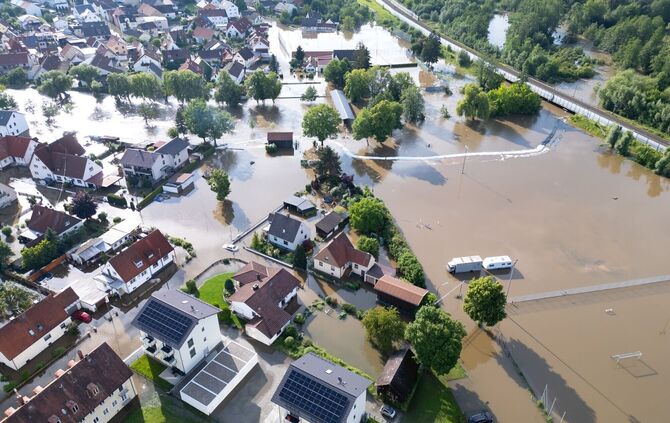 Hochwasser in Bayern - Reichertshofen