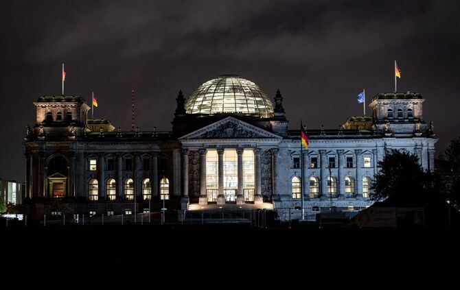 Reichstagsgebäude im Morgengrauen