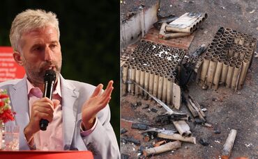 Palmer zu Silvester Feuerwerk MONTAGE