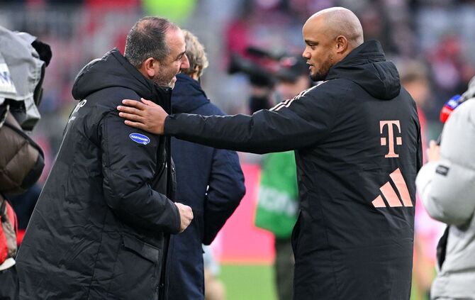 Frank Schmidt (l) und Vincent Kompany