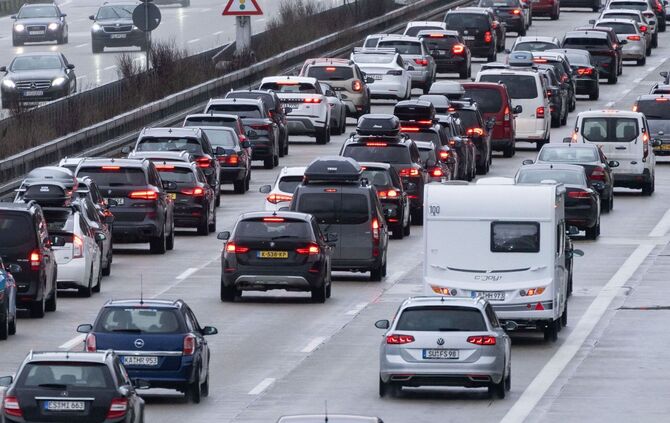 Stau auf der Autobahn