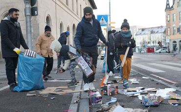Silvestermüll wegputzen
