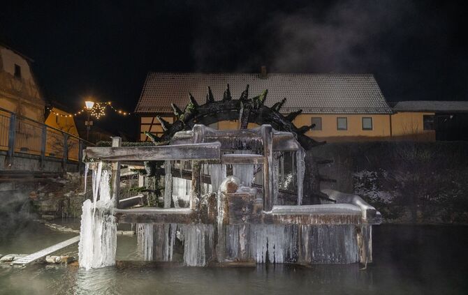 Frostige Nacht in Ebermannstadt