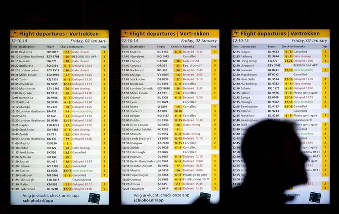 Flugausfälle in Schiphol