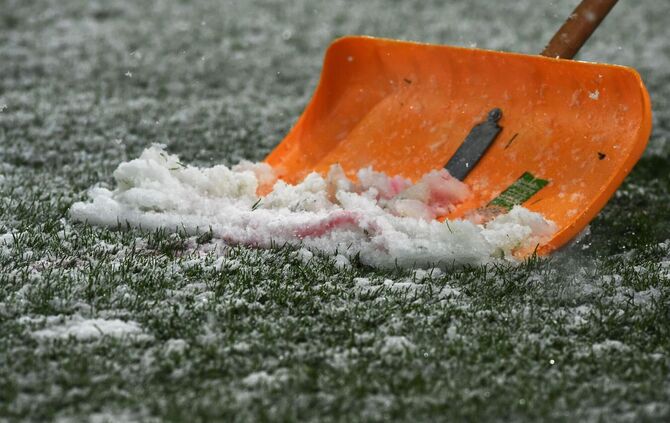Winterwetter und Fußball