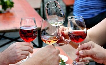 Wein Anstoßen Trinken Weinfest Alkohol Symbol Symbolbild symbolfoto - 1