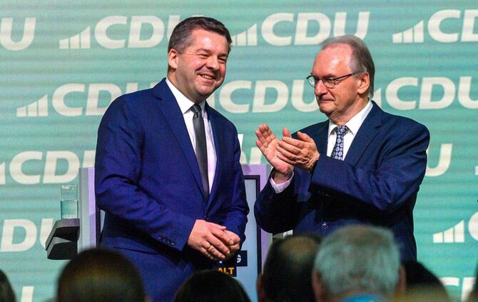 Sven Schulze und Reiner Haseloff